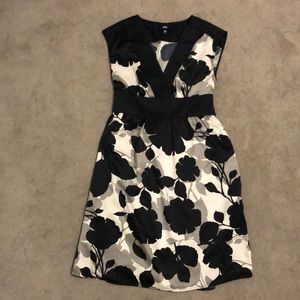 Black, white, gray sleeveless dress